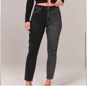 Abercrombie & Fitch Black and Gray Straight Leg Jeans